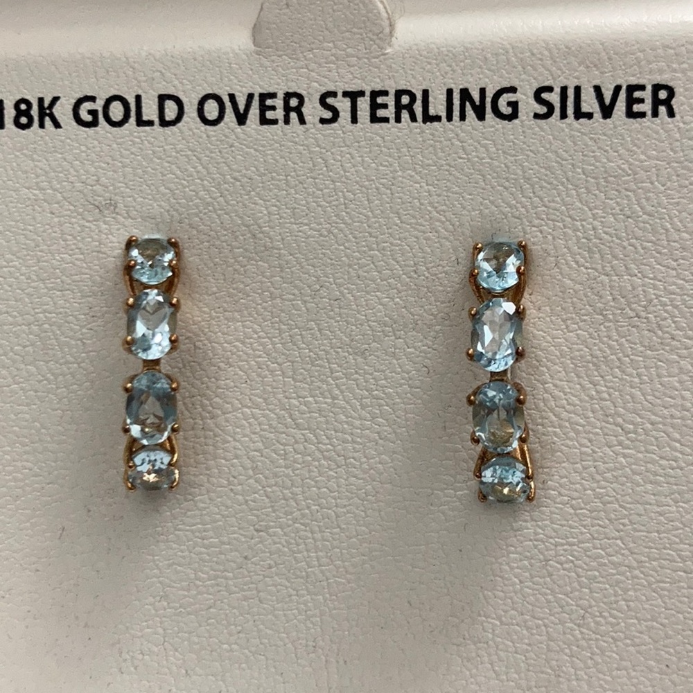 Blue topaz earrings. New with tags